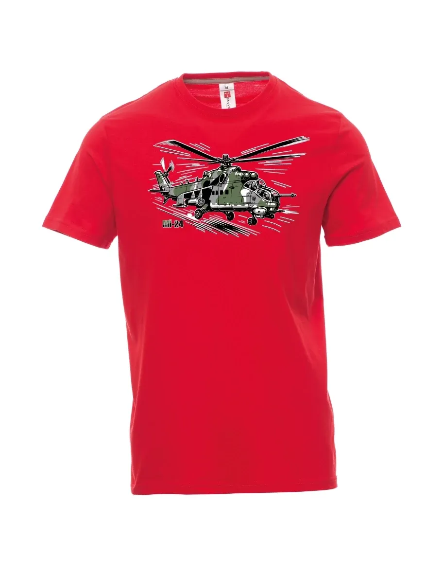 Red men´s T-shirt Helicopter Mi-24