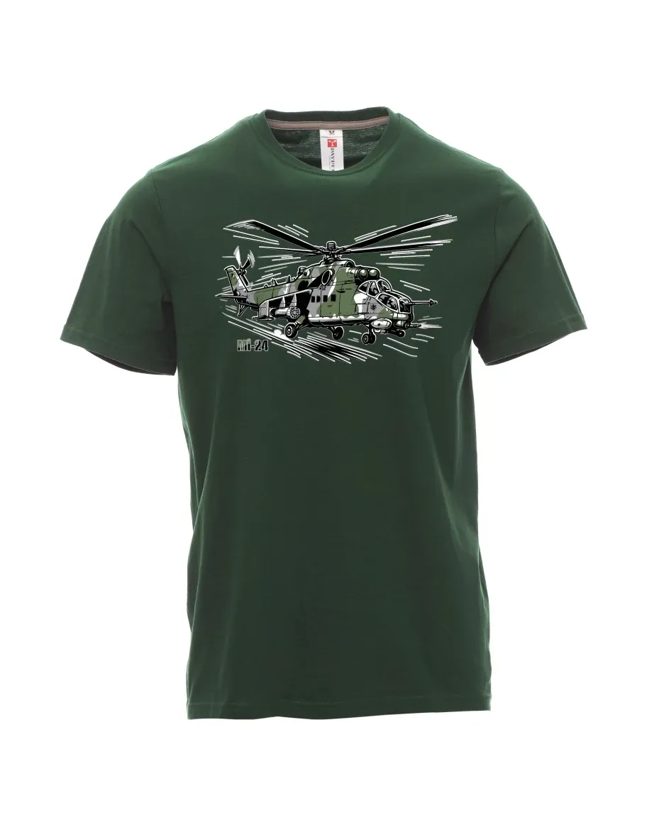 Dark green men´s T-shirt Helicopter Mi-24