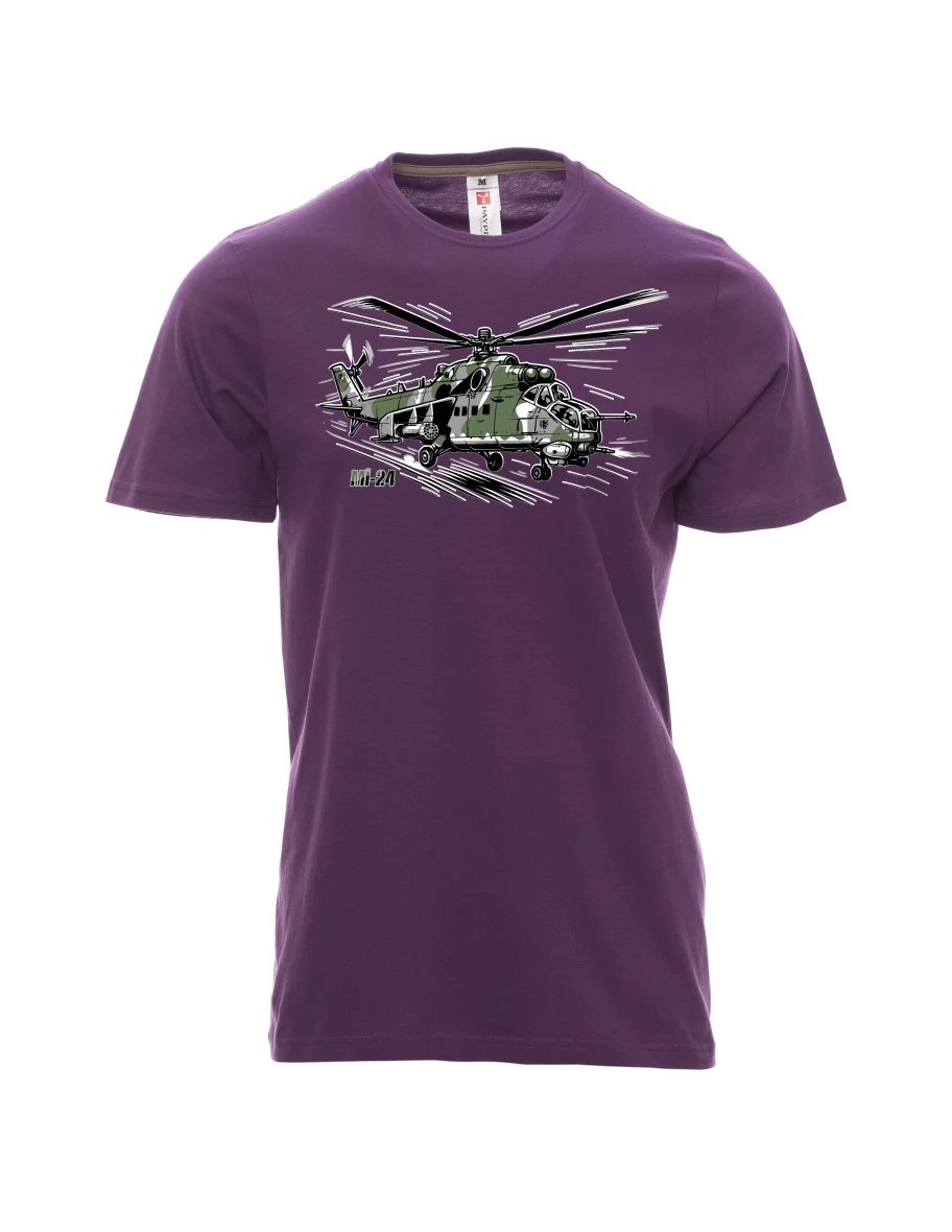 Purple men´s T-shirt Helicopter Mi-24