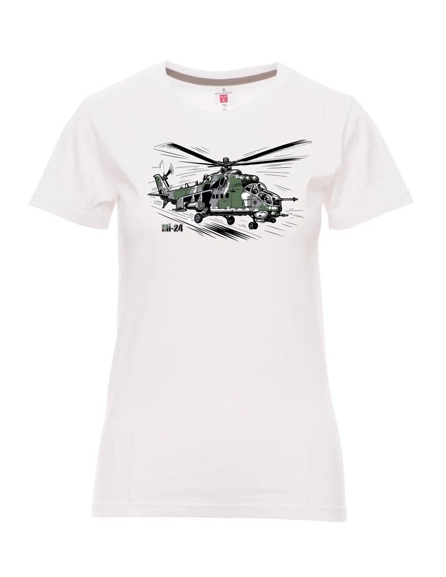 White women´s T-shirt Helicopter Mi-24