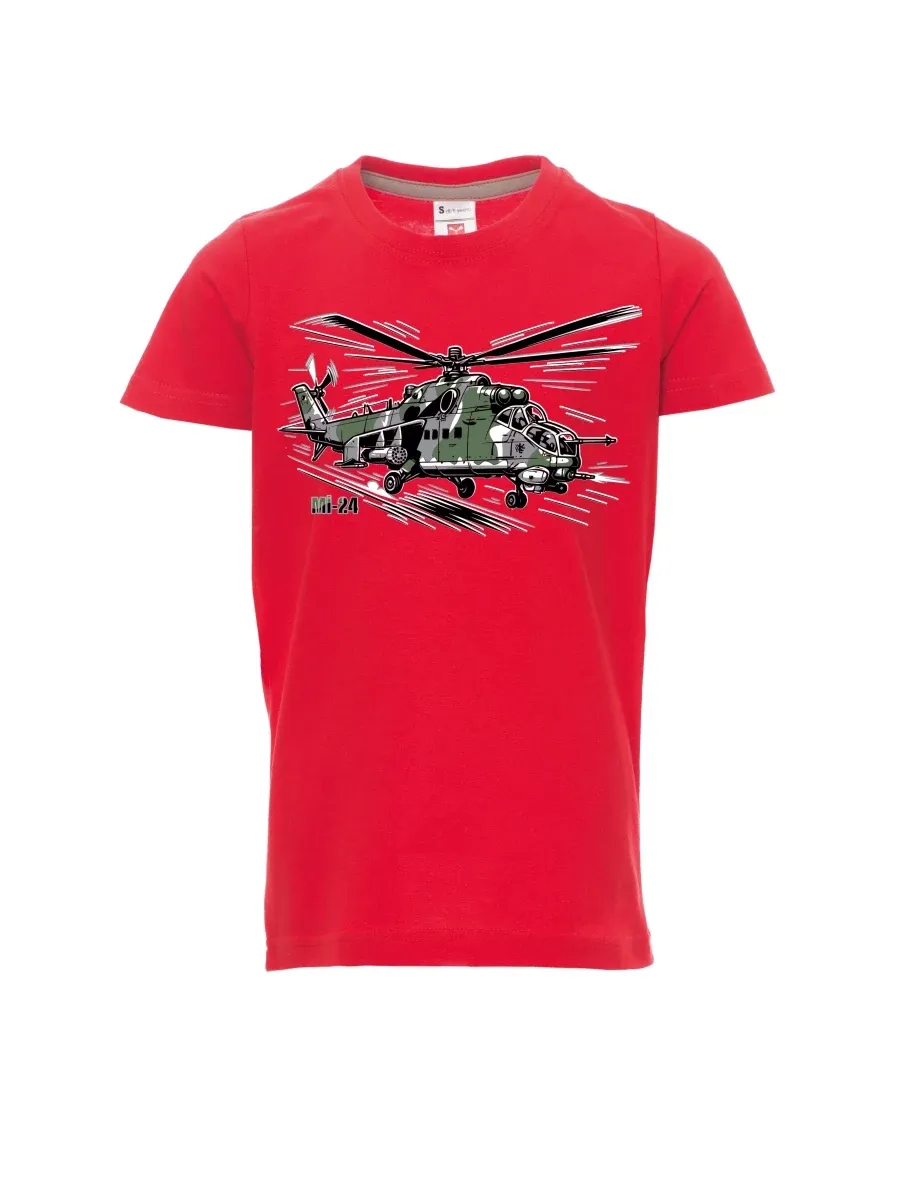 Red children´s T-shirt Helicopter Mi-24