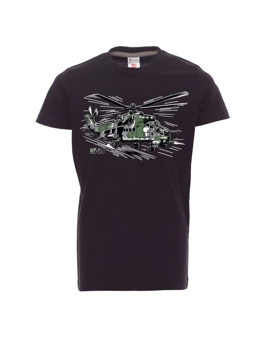 Black children´s T-shirt Helicopter Mi-24