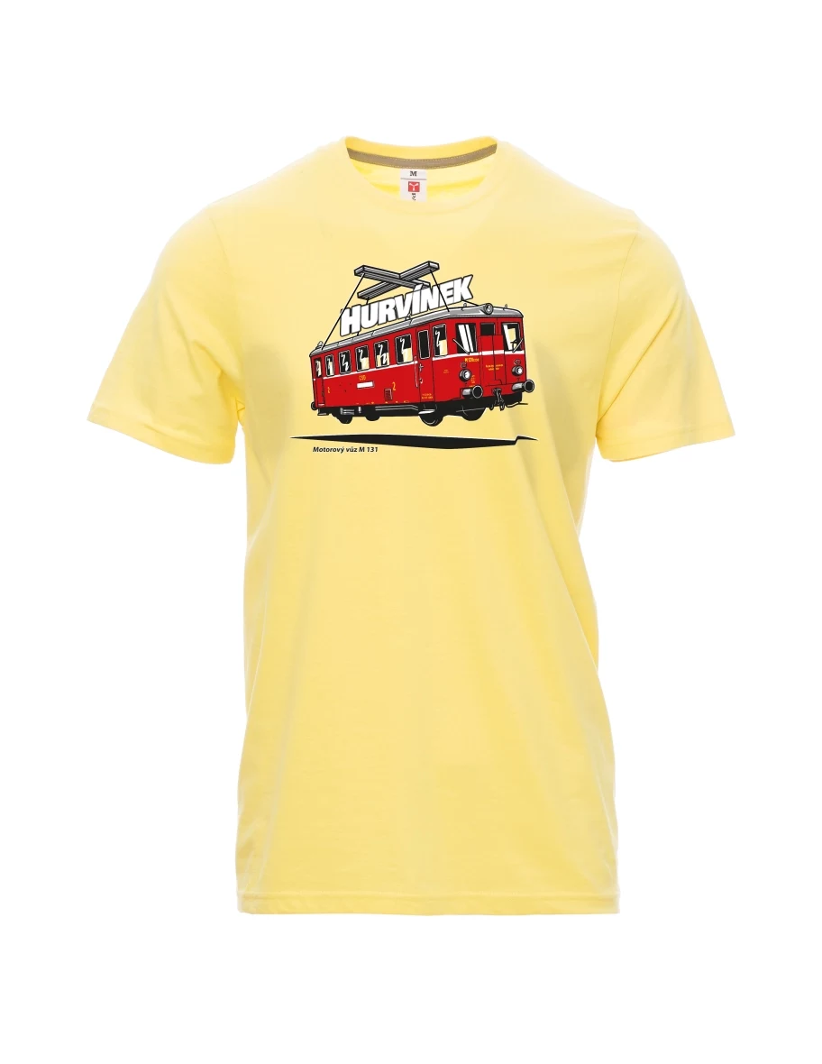 Light yellow men´s T-shirt Railcar M 131 “Hurvínek”