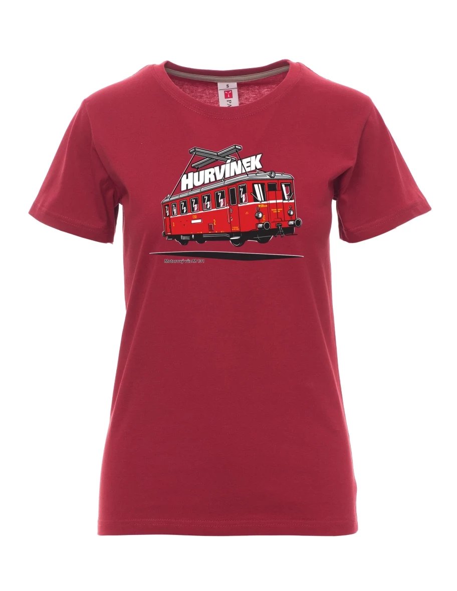 Burgundy women´s T-shirt Railcar M 131 “Hurvínek”