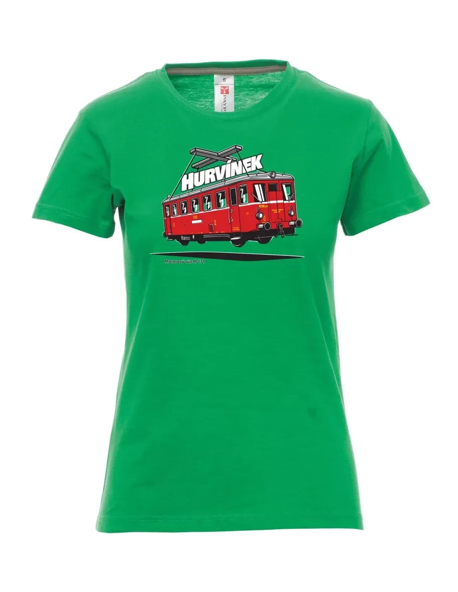 Green women´s T-shirt Railcar M 131 “Hurvínek”