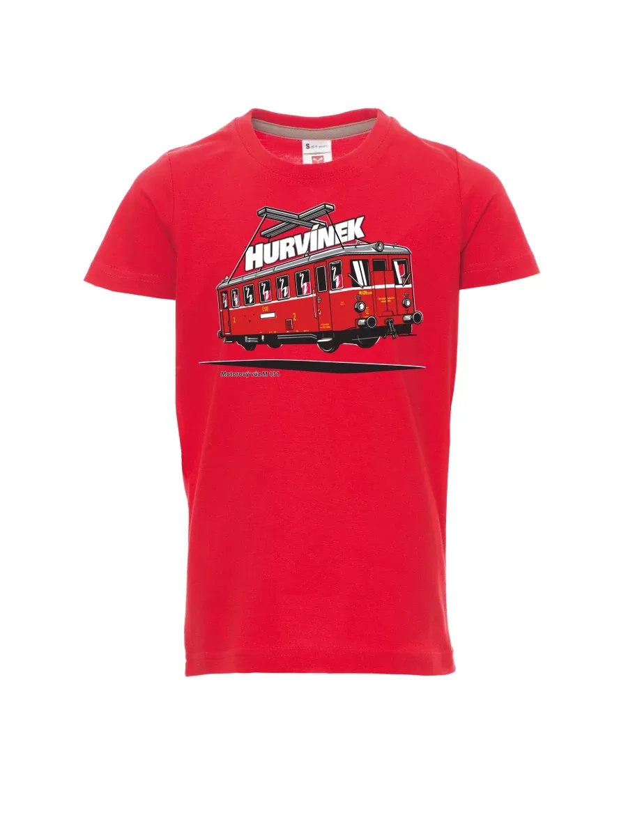 Red children´s T-shirt Railcar M 131 “Hurvínek”