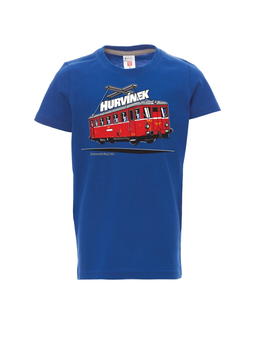 Blue children´s T-shirt Railcar M 131 “Hurvínek”