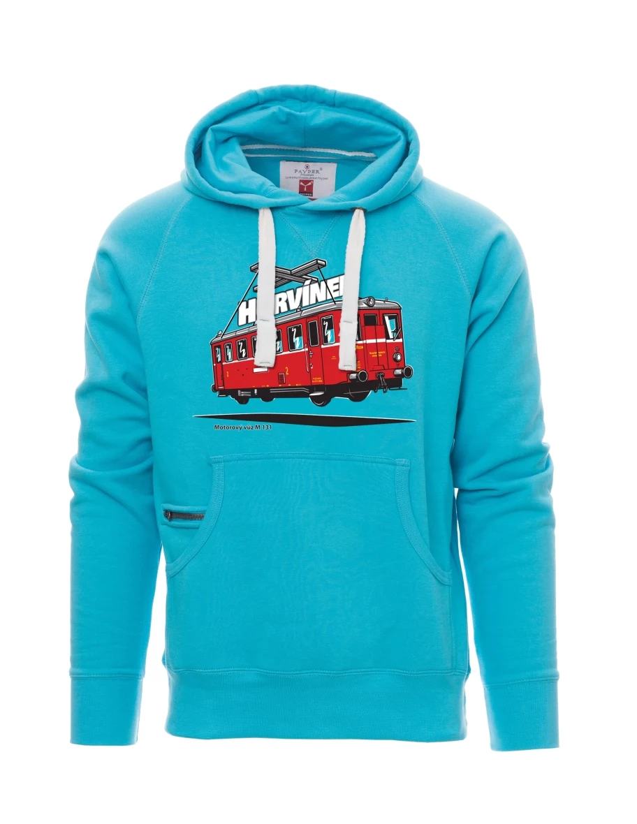 Light blue men´s sweatshirt Railcar M 131 “Hurvínek”
