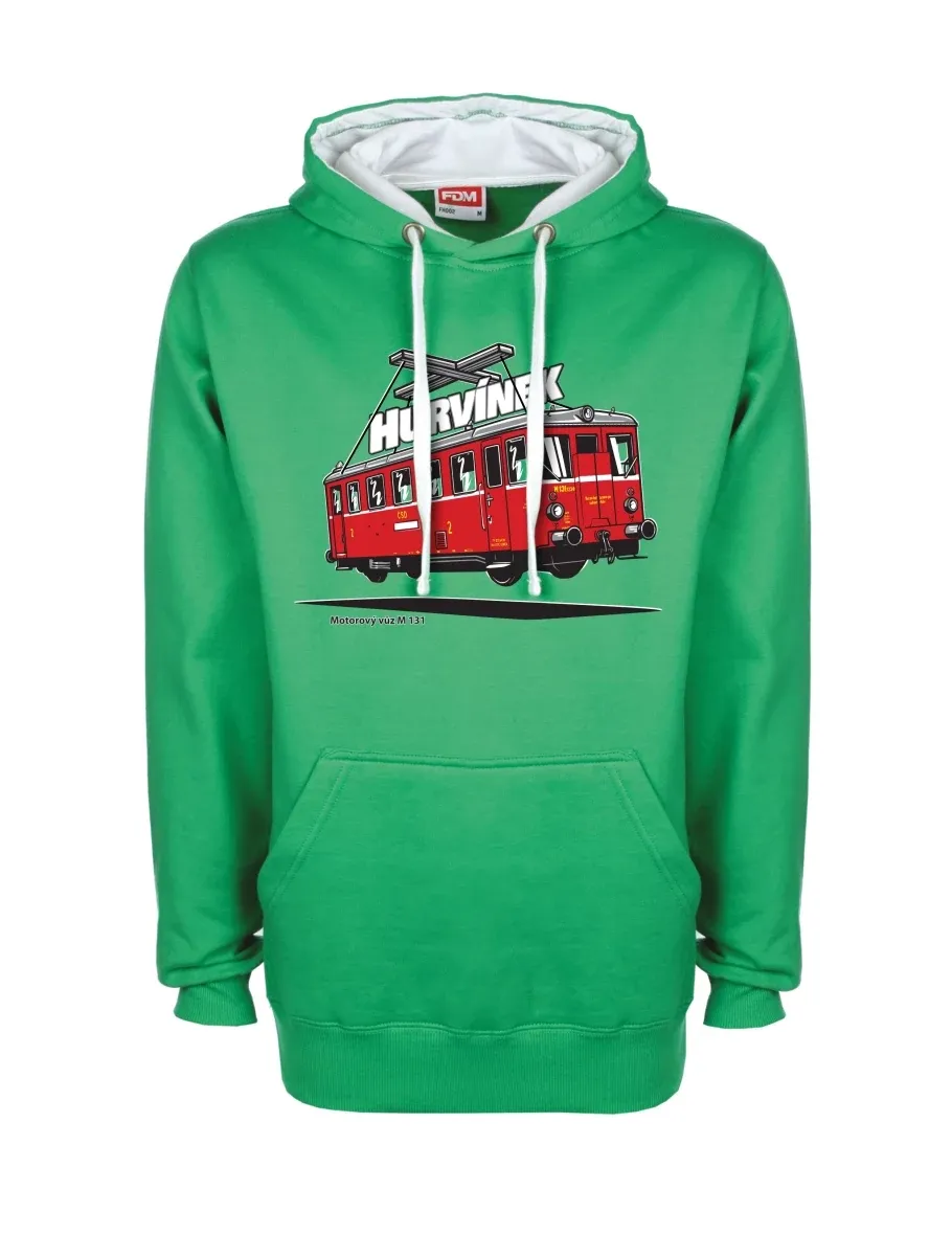 White-green sweatshirt Railcar M 131 “Hurvínek”