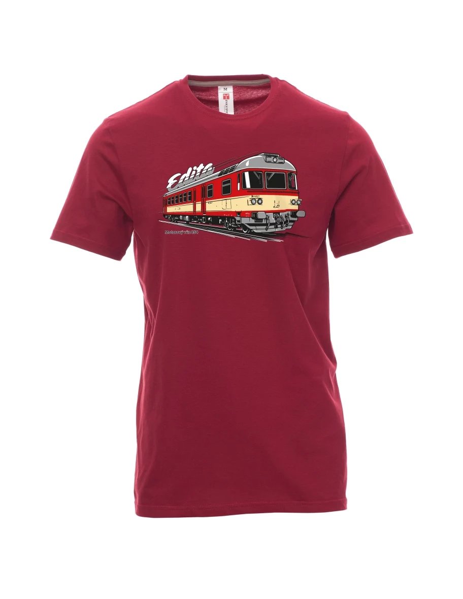 Dark red men´s T-shirt Railcar 854