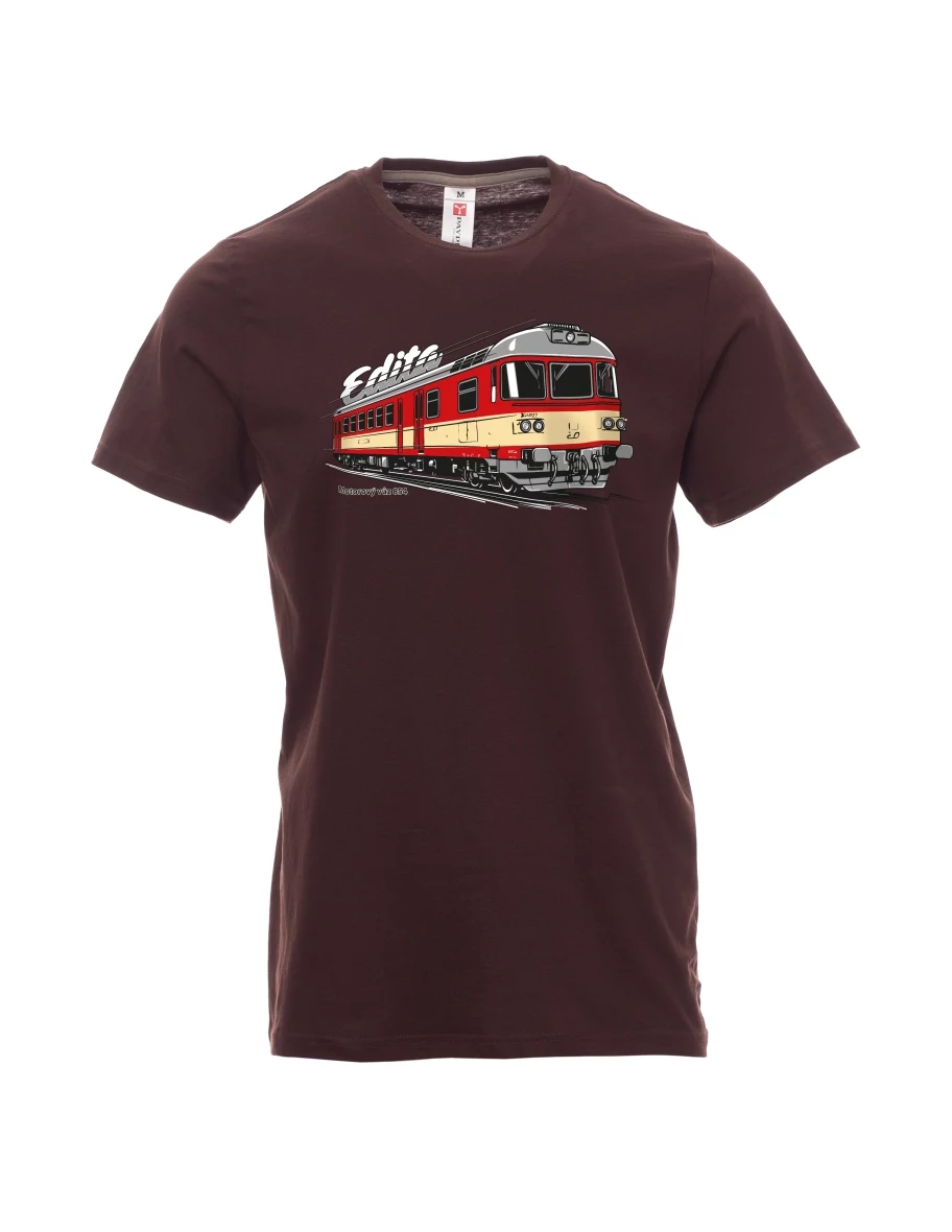 Dark brown men´s T-shirt Railcar 854