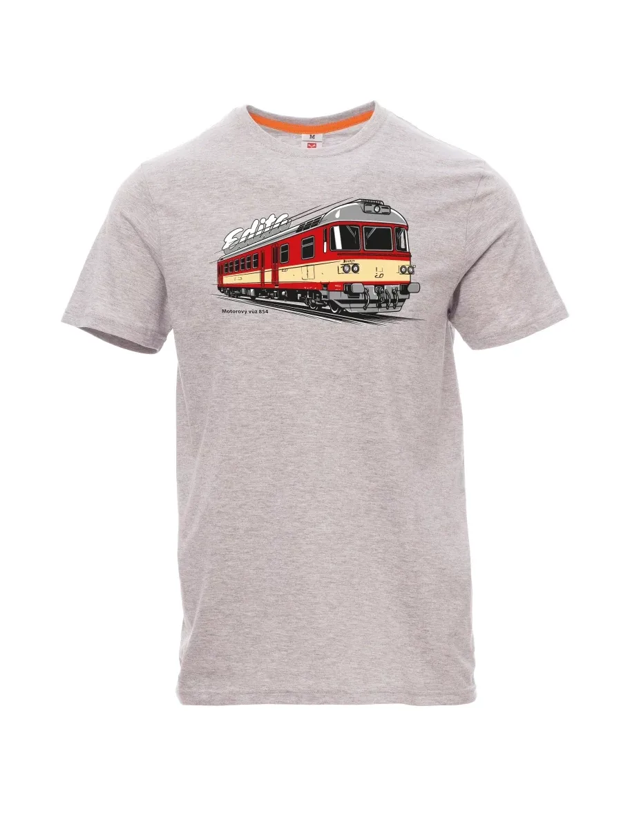 Gray melange men´s T-shirt Railcar 854