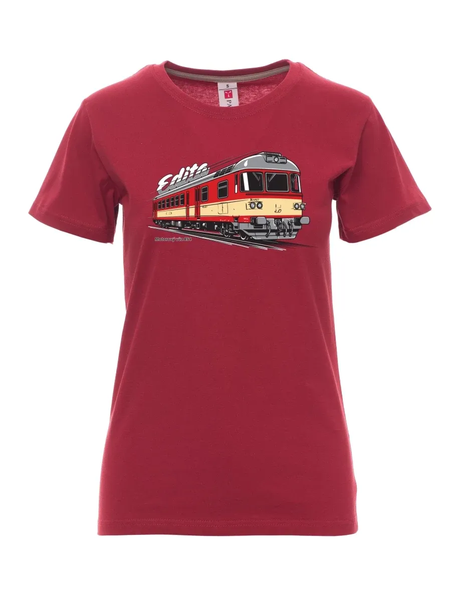 Burgundy women´s T-shirt Railcar 854