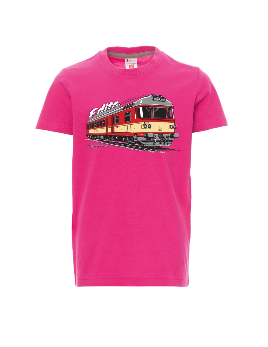 Pink children´s T-shirt Railcar 854