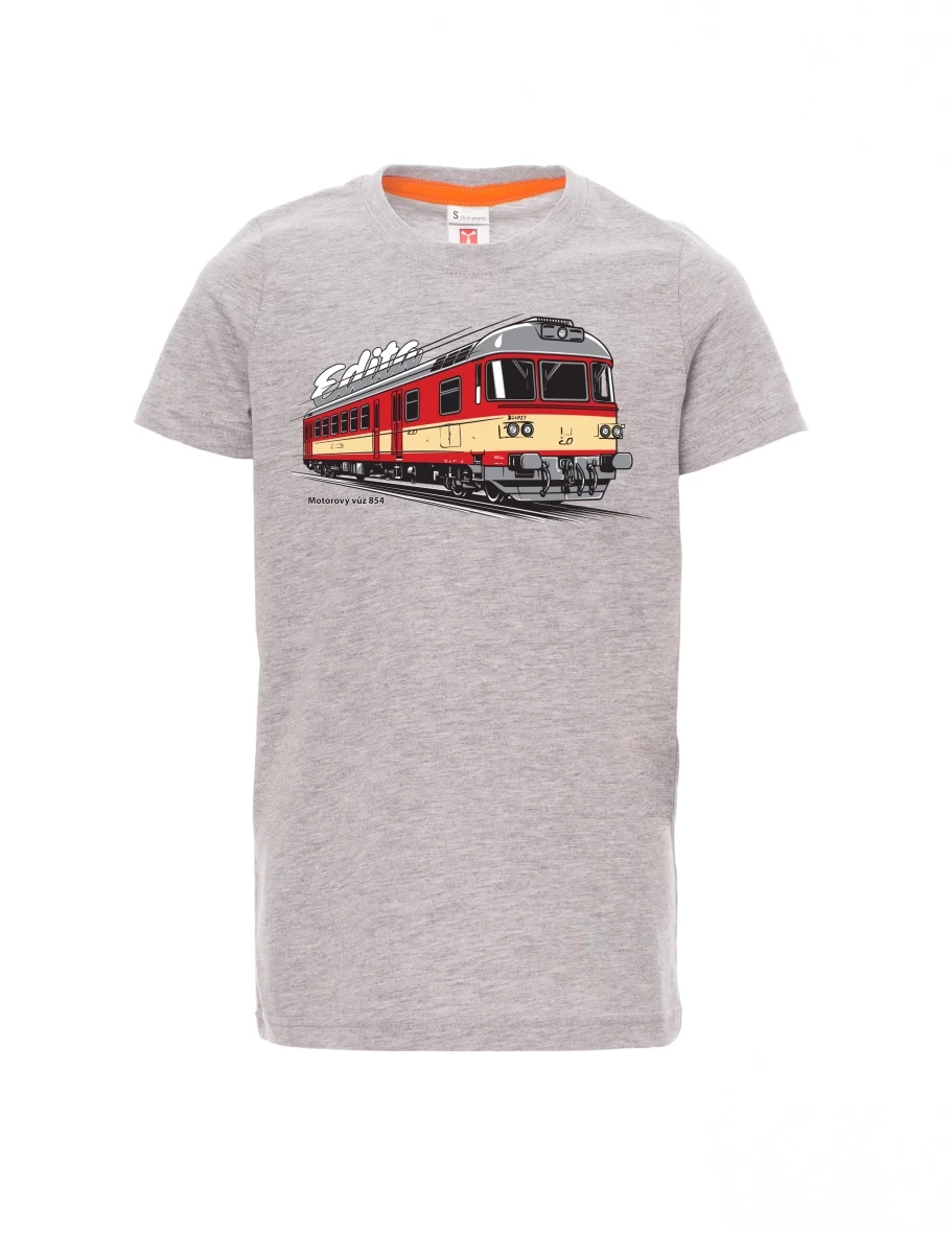 Grey melange children´s T-shirt Railcar 854