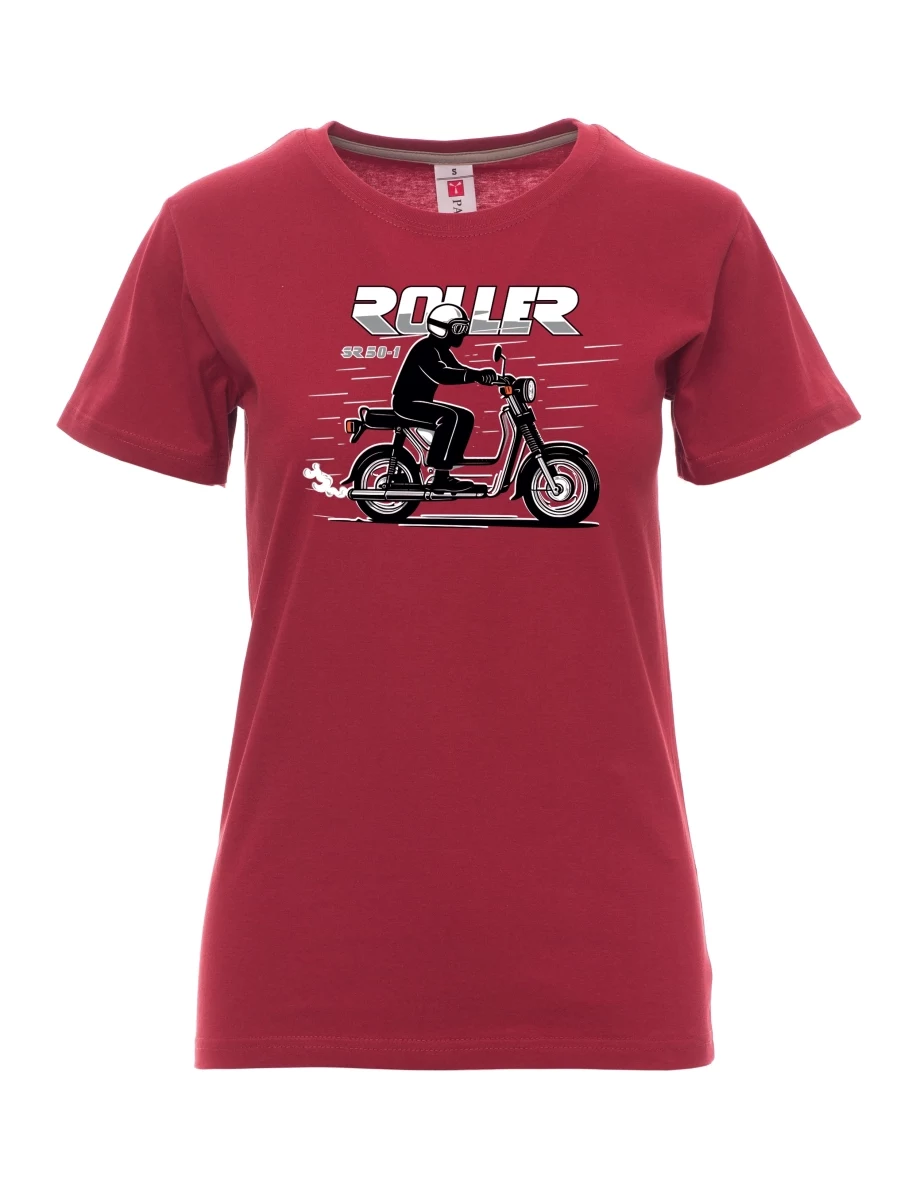 Burgundy women´s T-shirt Scooter SR 50/1 Roller