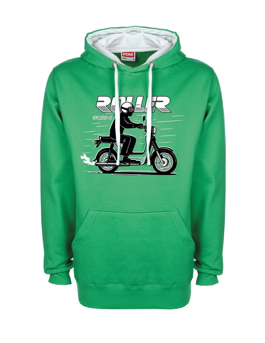 White-green sweatshirt Scooter SR 50/1 Roller