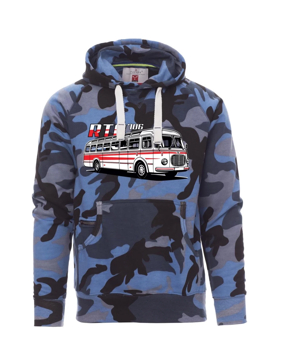 Camouflage blue men´s sweatshirt Bus RTO 706