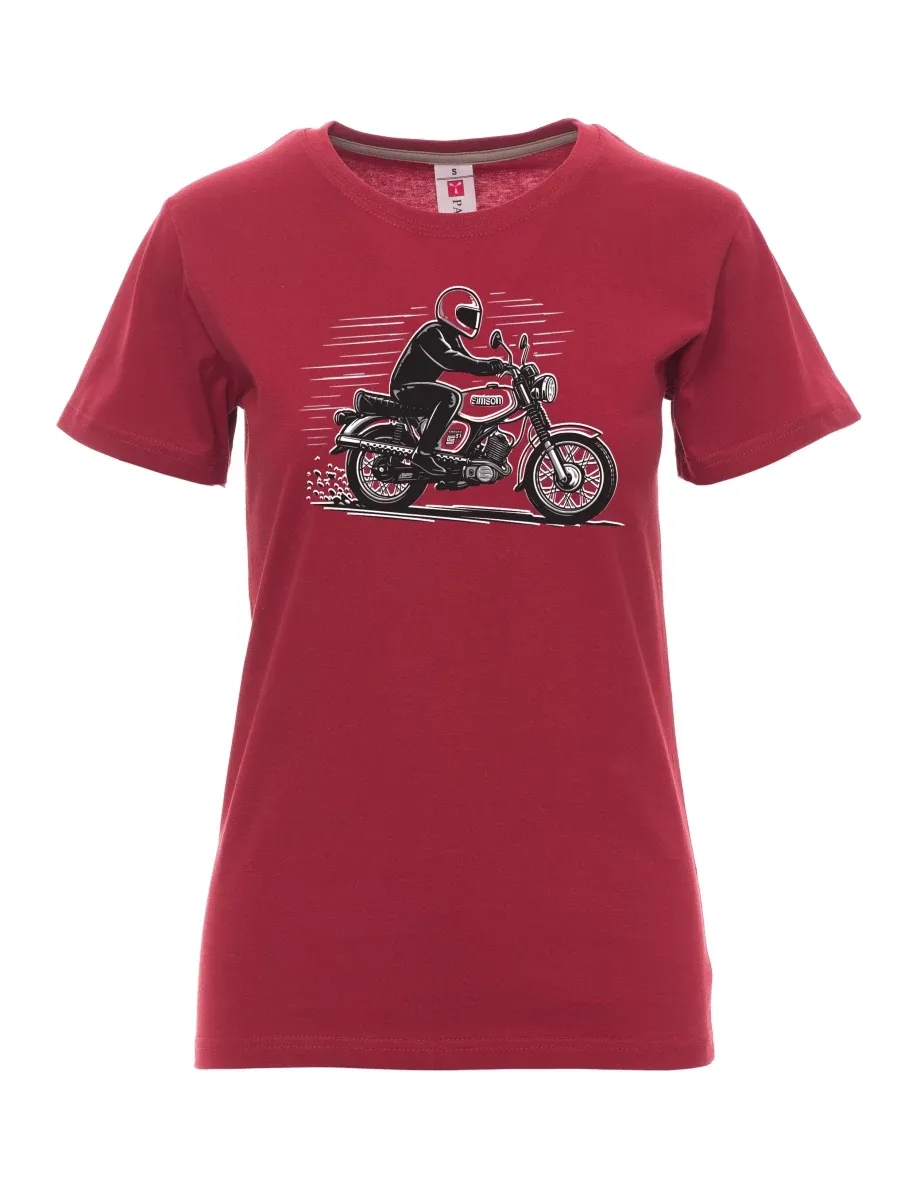 Burgundy women´s T-shirt Motorcycle Enduro S51