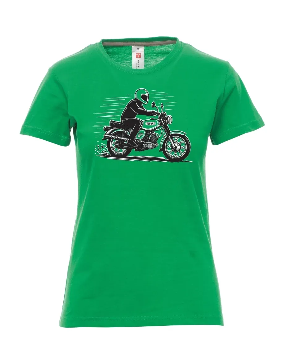 Green women´s T-shirt Motorcycle Enduro S51