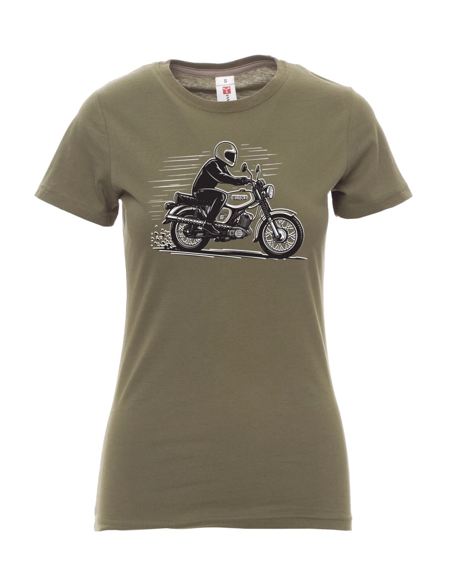 Khaki women´s T-shirt Motorcycle Enduro S51