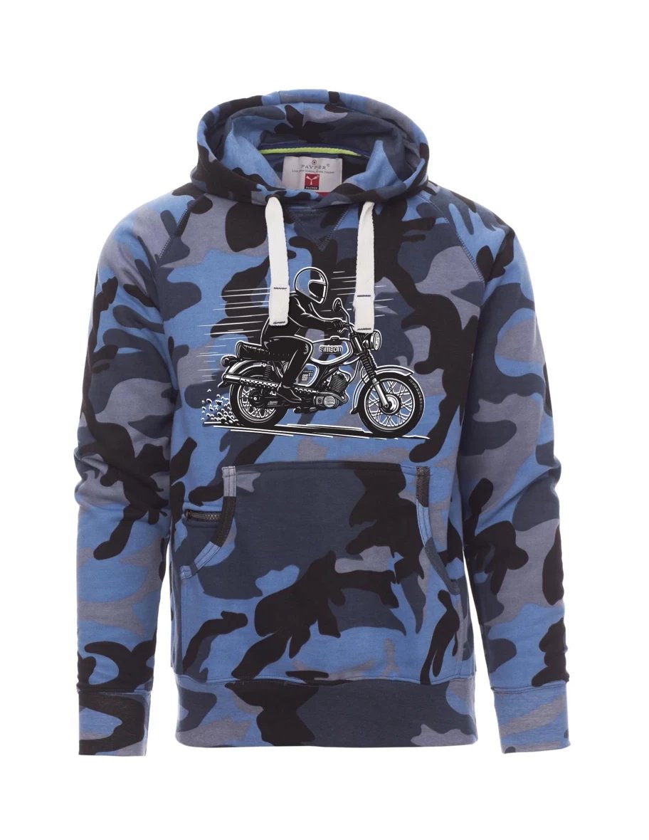 Camouflage blue men´s sweatshirt Motorcycle Enduro S51