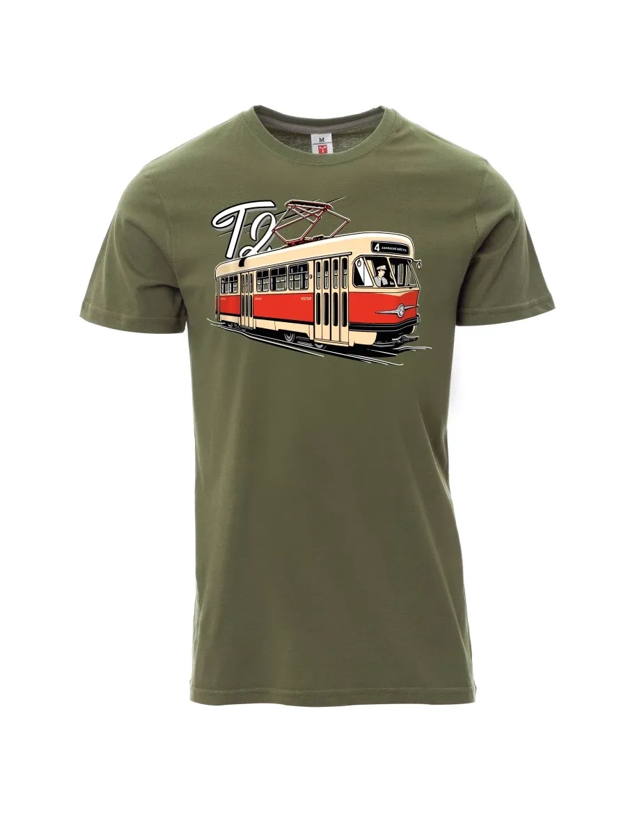 Khaki men´s T-shirt Tram T2