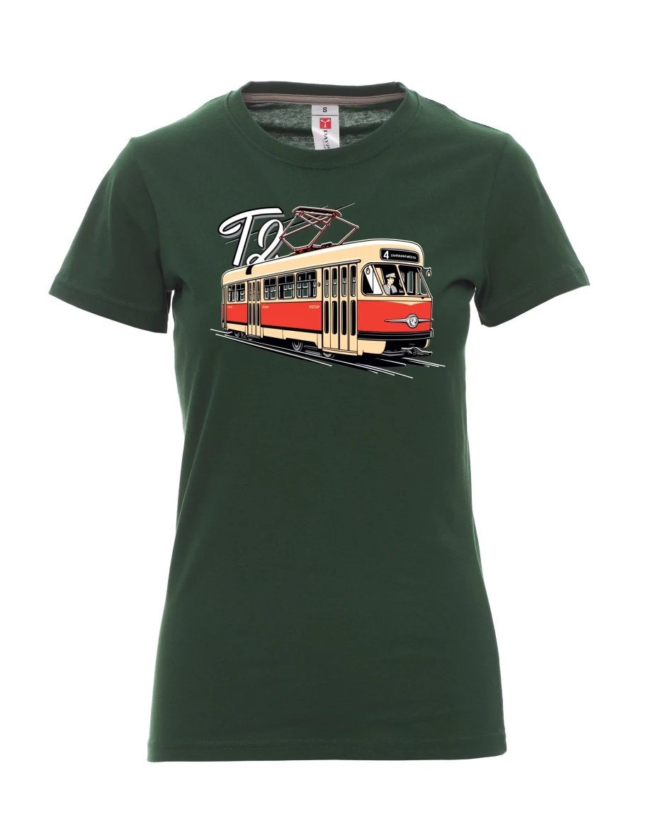 Dark green women´s T-shirt Tram T2