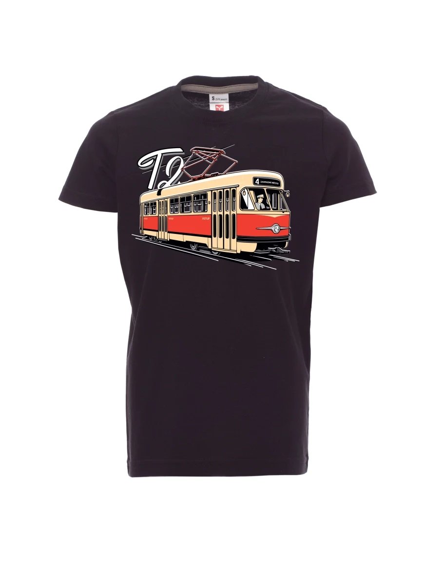 Black children´s T-shirt Tram T2