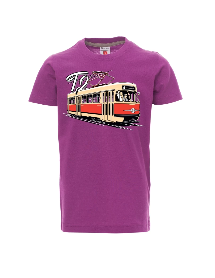 Purple children´s T-shirt Tram T2