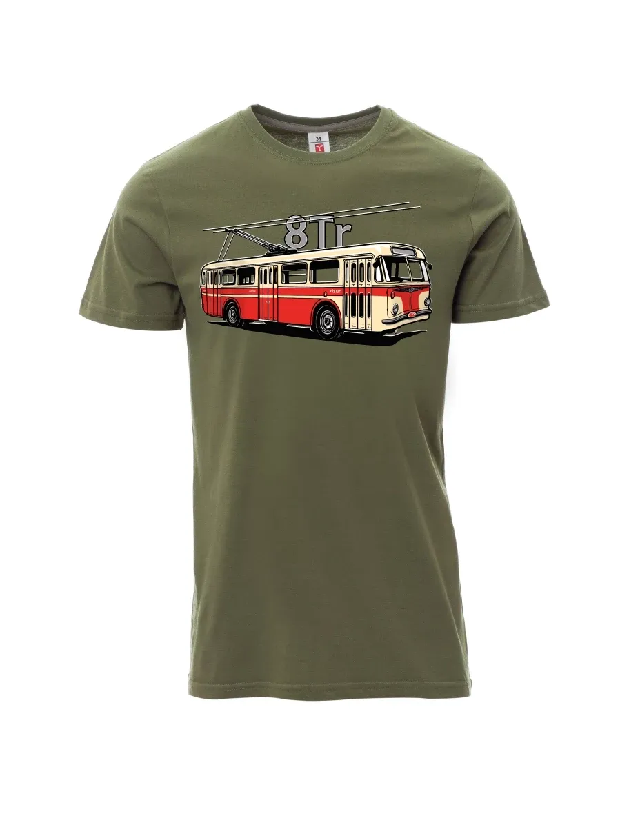Khaki men´s T-shirt Trolleybus 8Tr