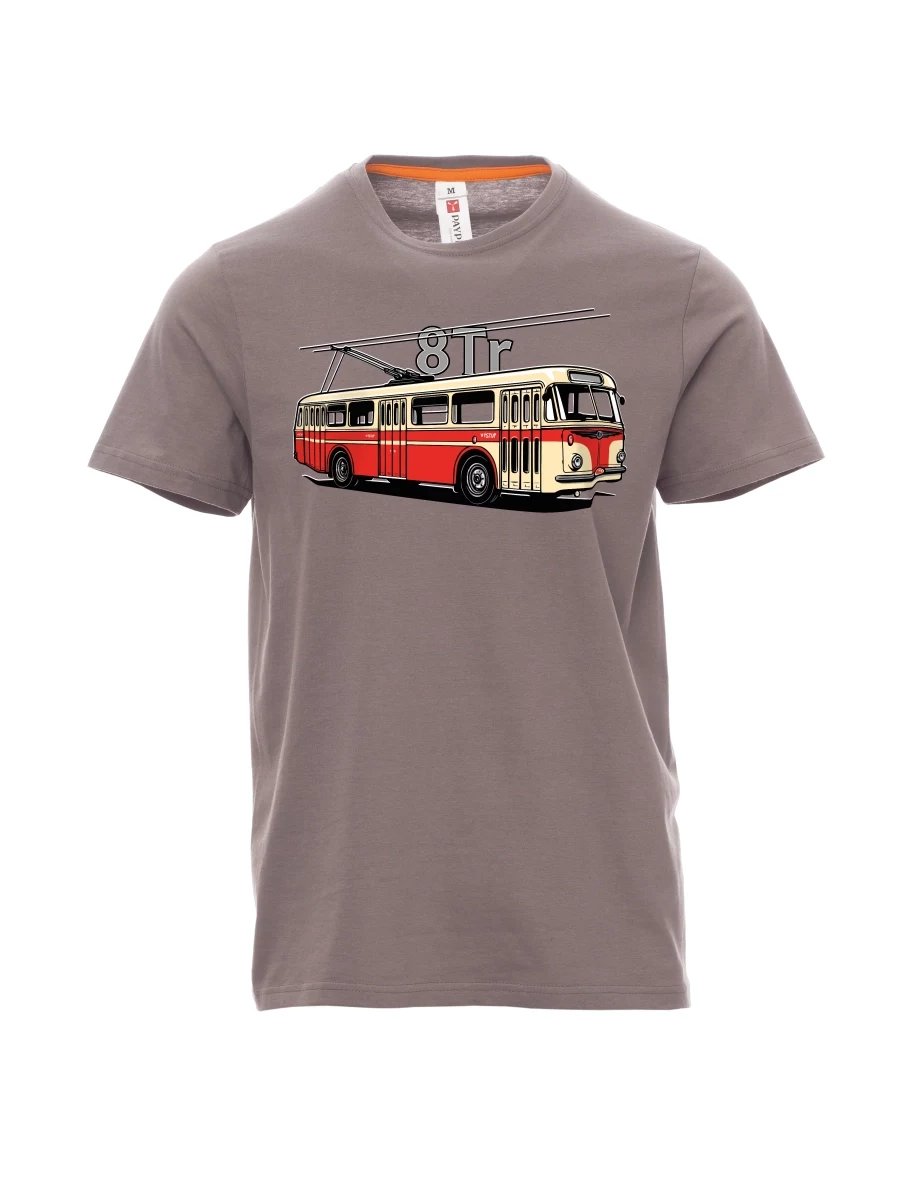 Steel gray men´s T-shirt Trolleybus 8Tr