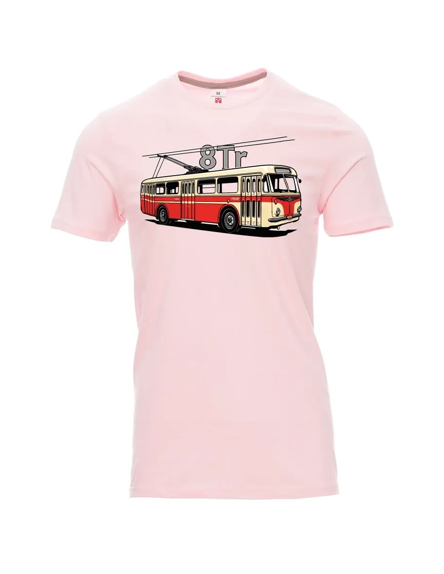 Light pink men´s T-shirt Trolleybus 8Tr