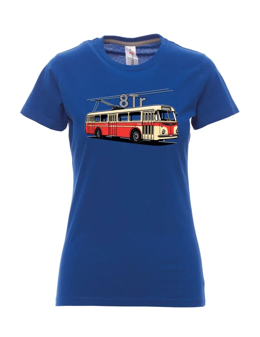 Royal blue women´s T-shirt Trolleybus 8Tr