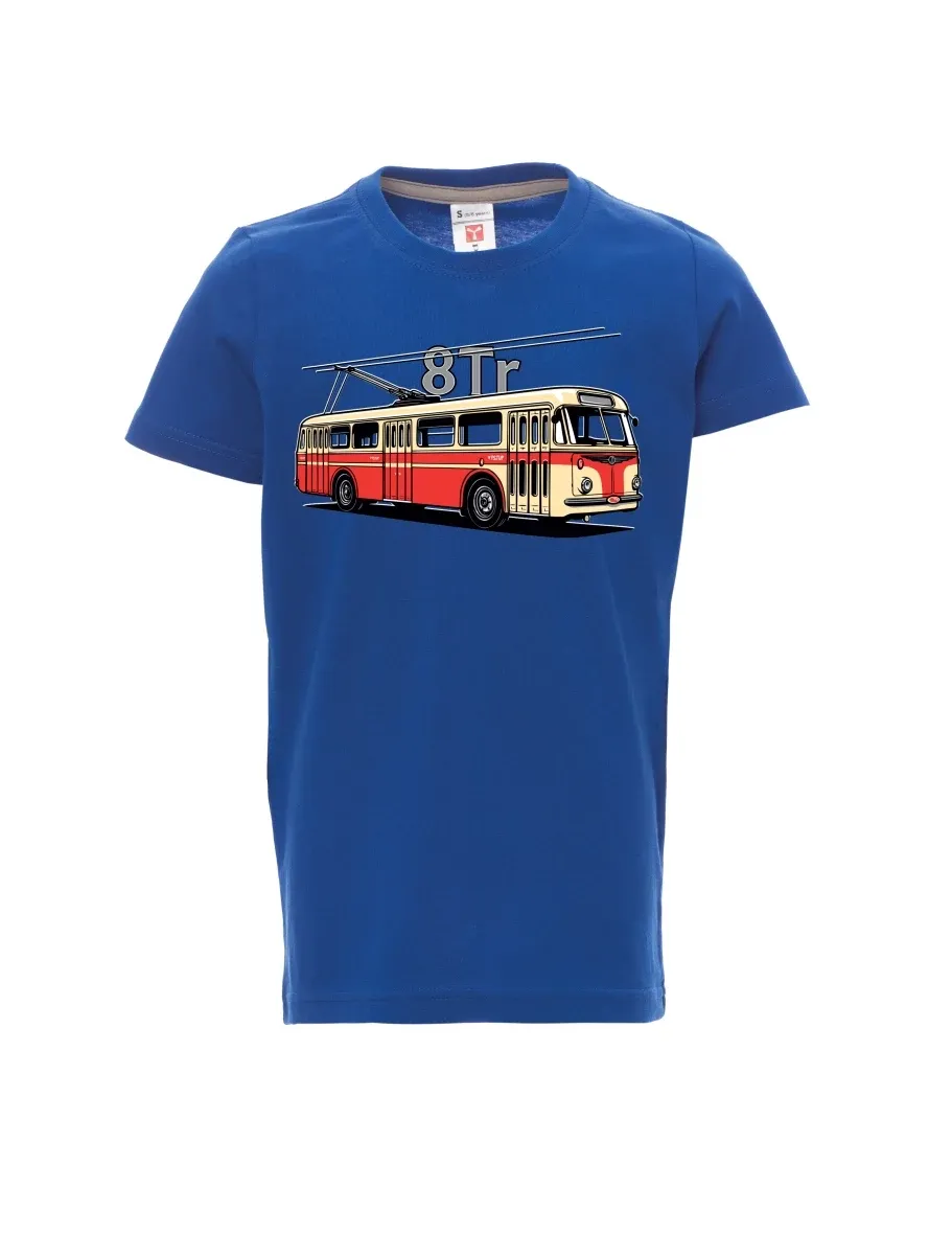 Blue children´s T-shirt Trolleybus 8Tr