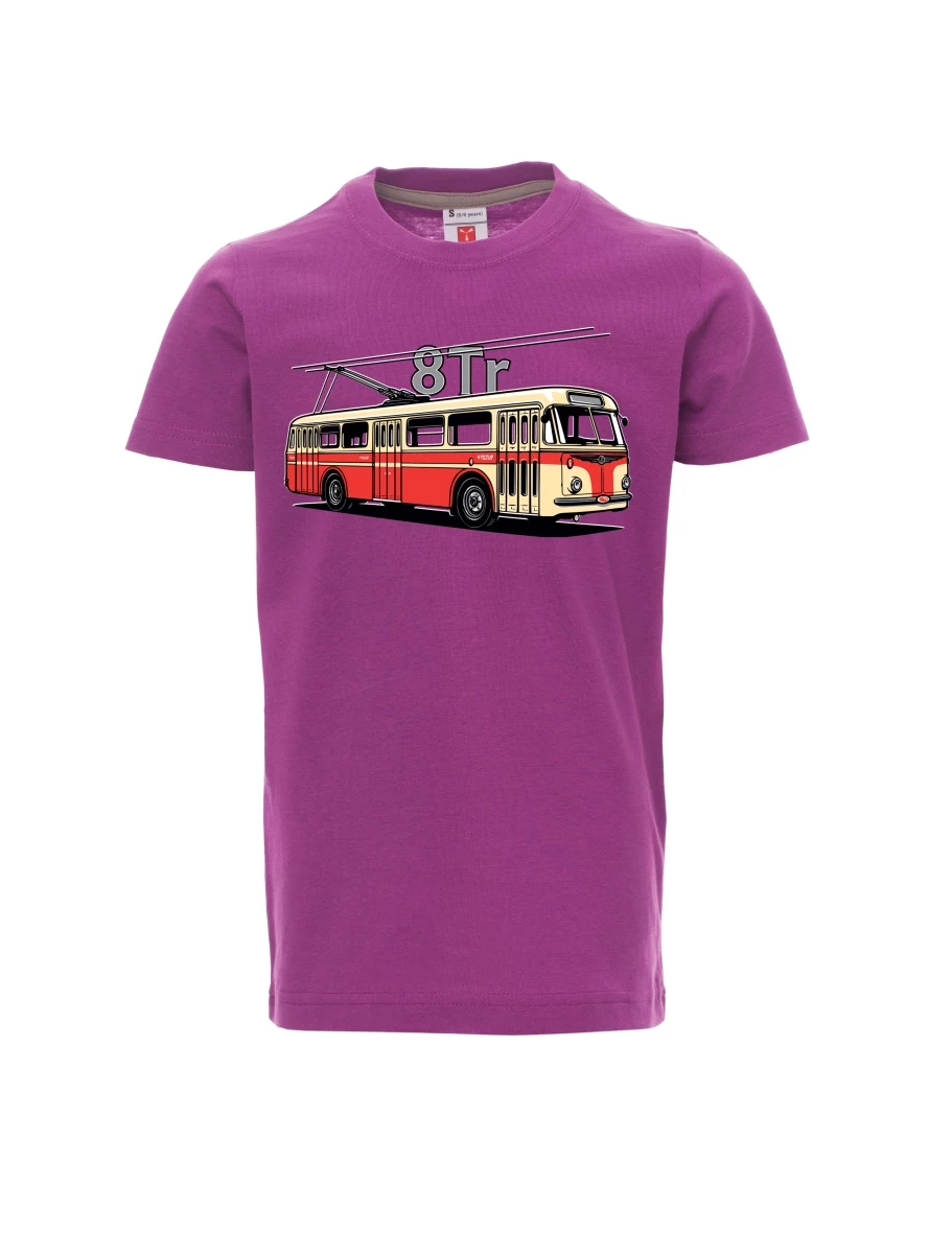 Purple children´s T-shirt Trolleybus 8Tr