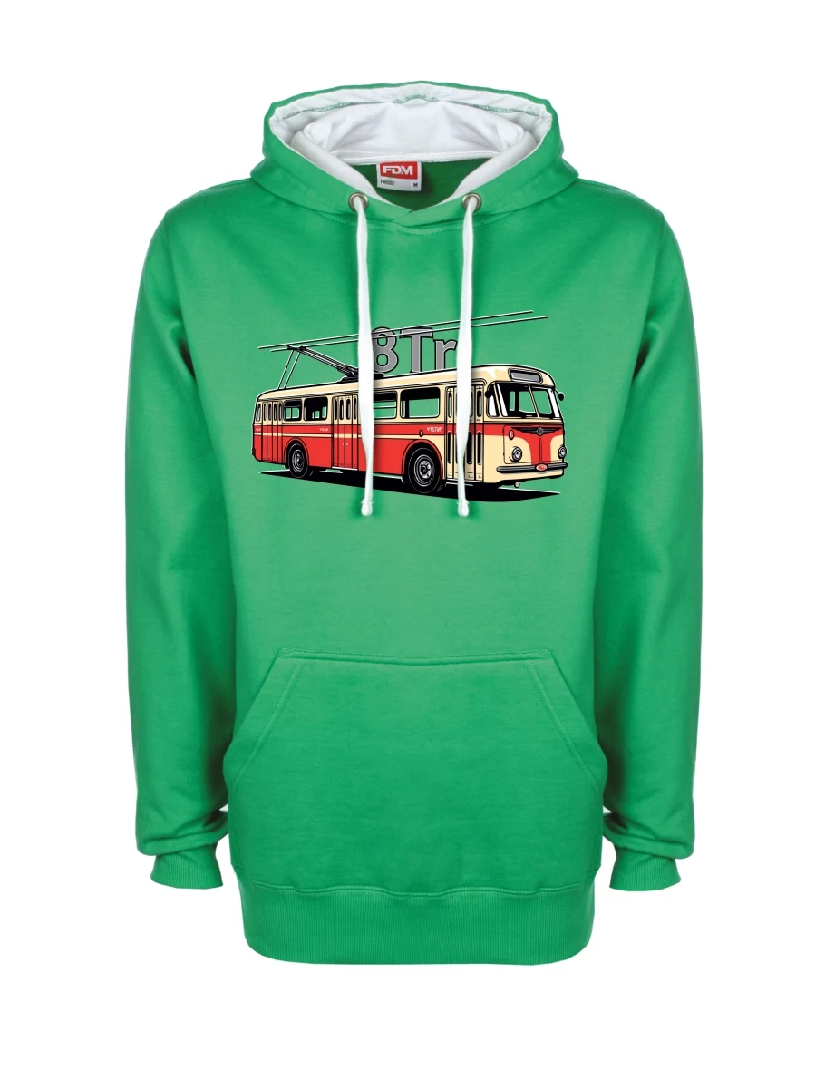 White-green sweatshirt Trolleybus 8Tr