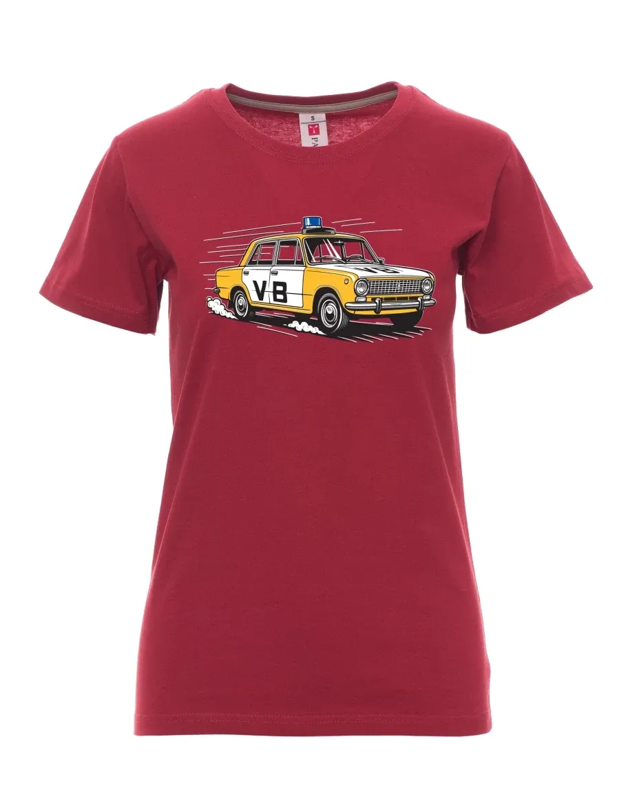 Burgundy women´s T-shirt Car VAZ 2101 VB