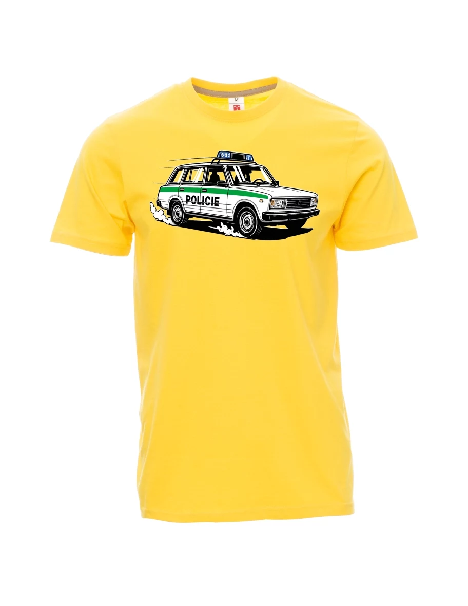 Yellow men´s T-shirt Car VAZ 2104 POLICE