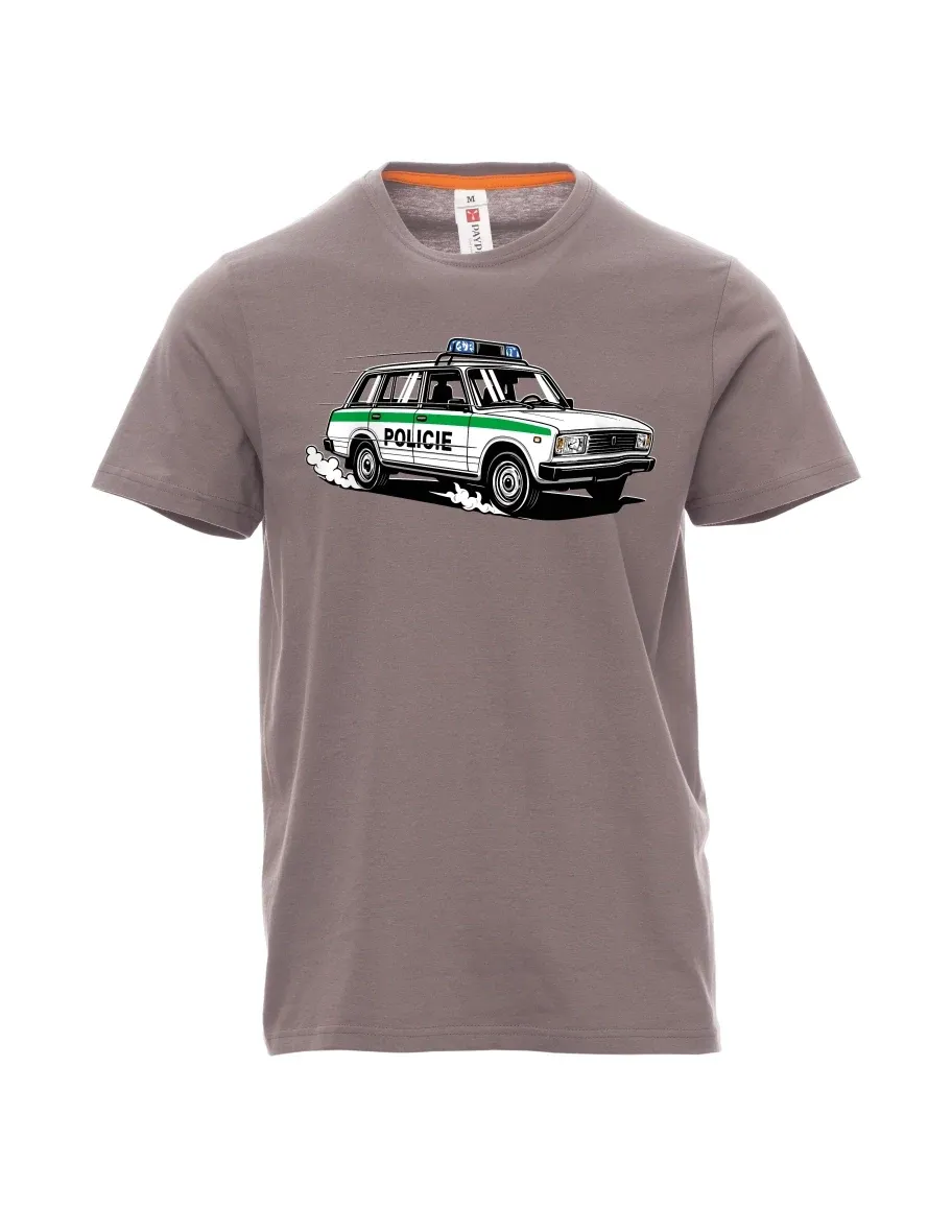 Steel gray men´s T-shirt Car VAZ 2104 POLICE