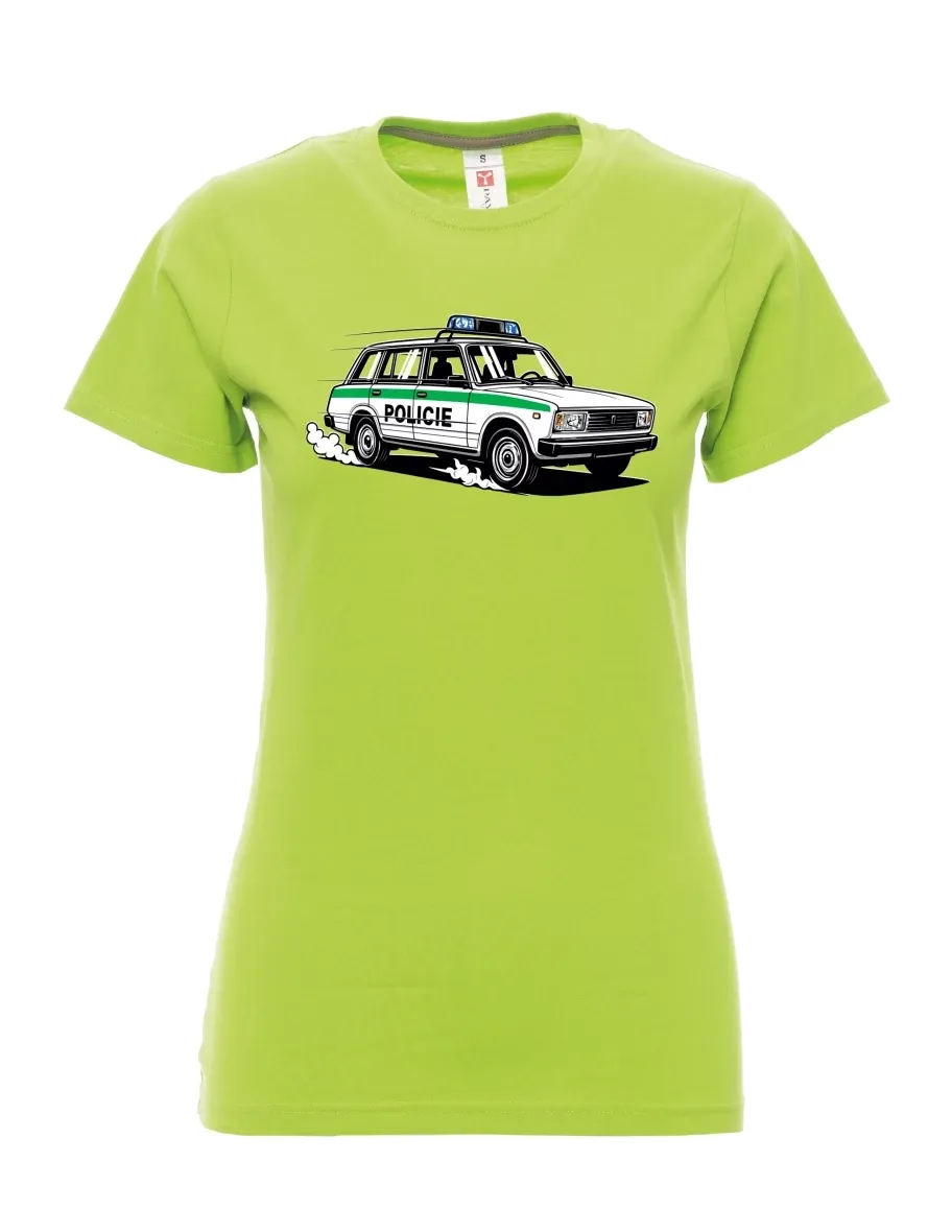 Lime women´s T-shirt Car VAZ 2104 POLICE