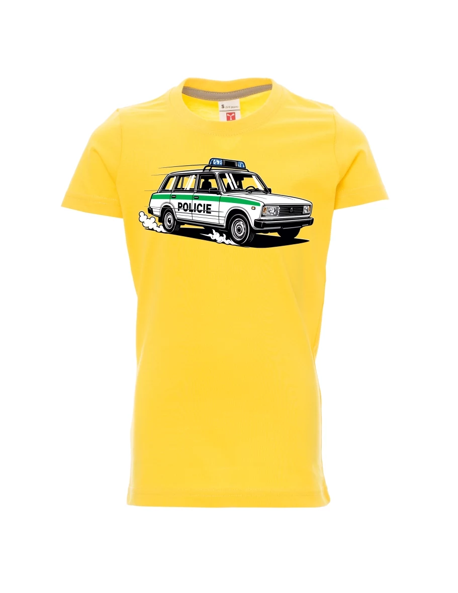 Yellow children´s T-shirt Car VAZ 2104 POLICE