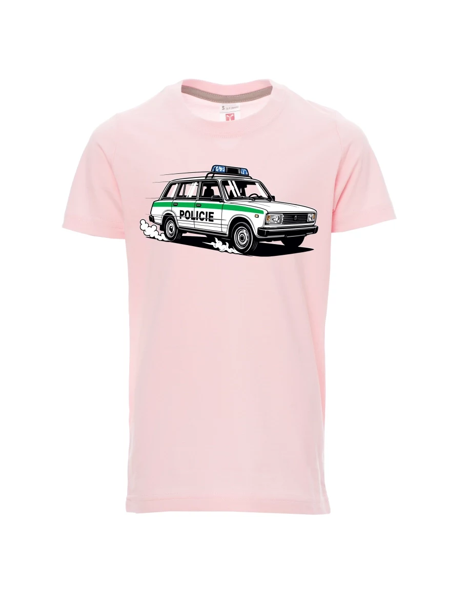 Light pink children´s T-shirt Car VAZ 2104 POLICE
