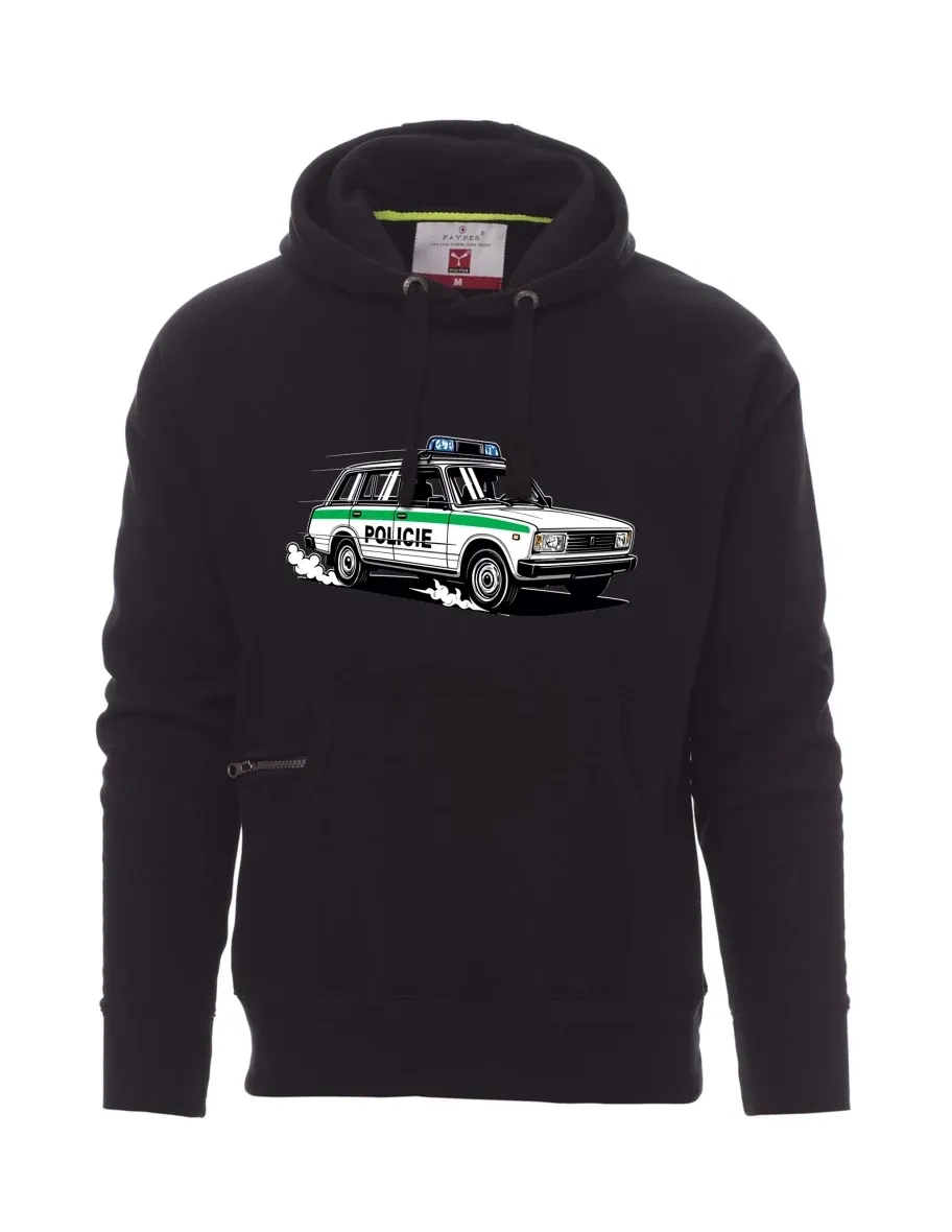 Black men´s sweatshirt Car VAZ 2104 POLICE