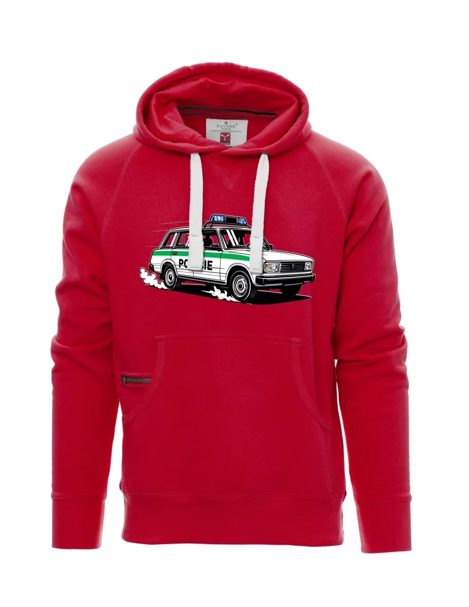 Red men´s sweatshirt Car VAZ 2104 POLICE