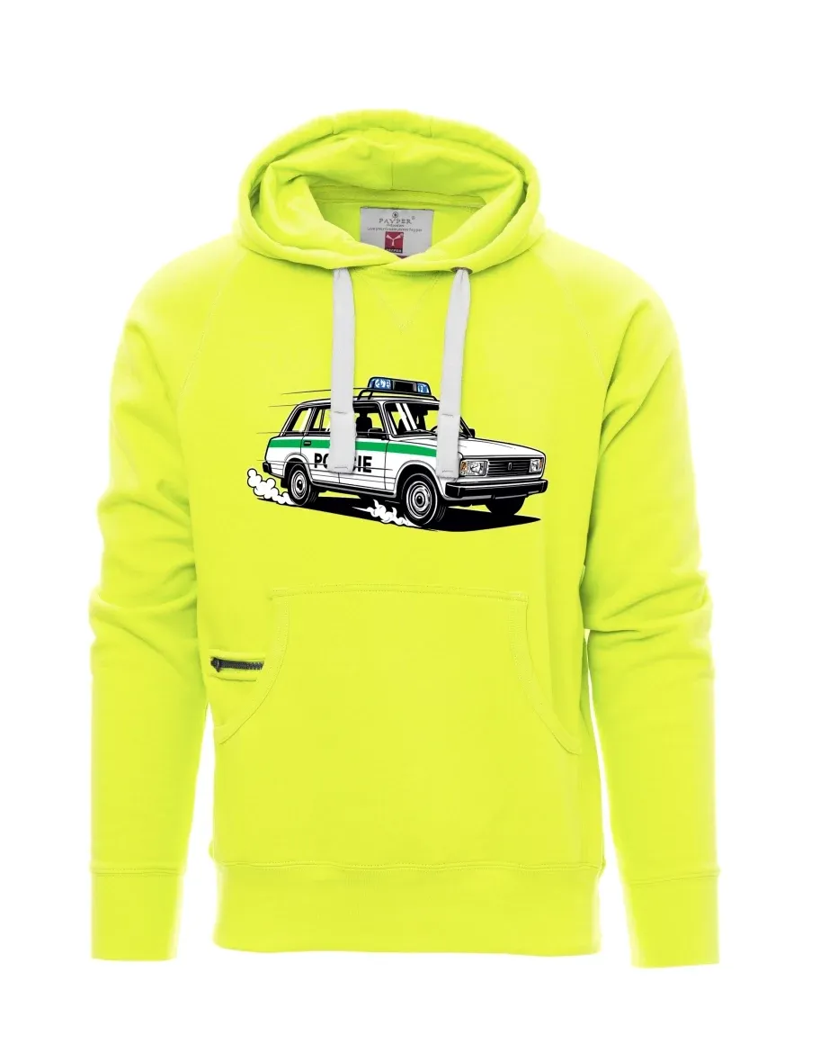 Fluorescent men´s sweatshirt Car VAZ 2104 POLICE