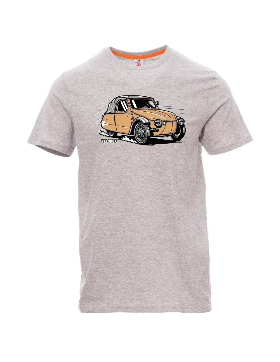 Gray melange men´s T-shirt Car Velorex
