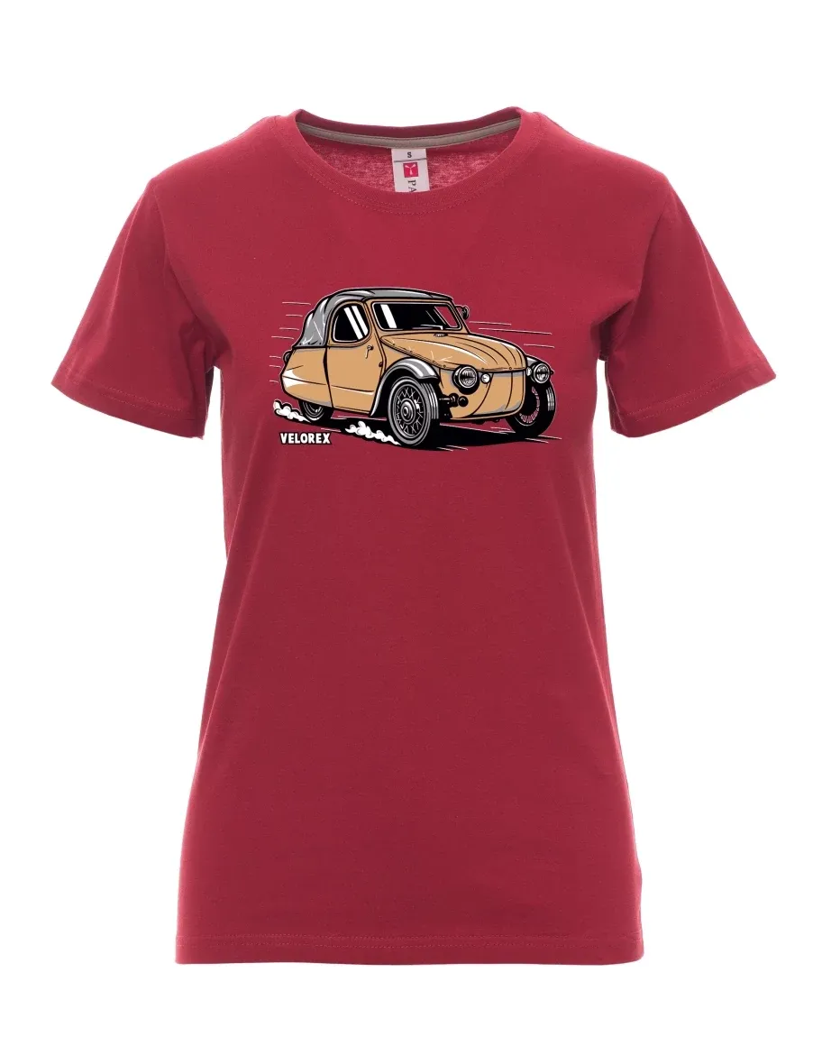 Burgundy women´s T-shirt Car Velorex