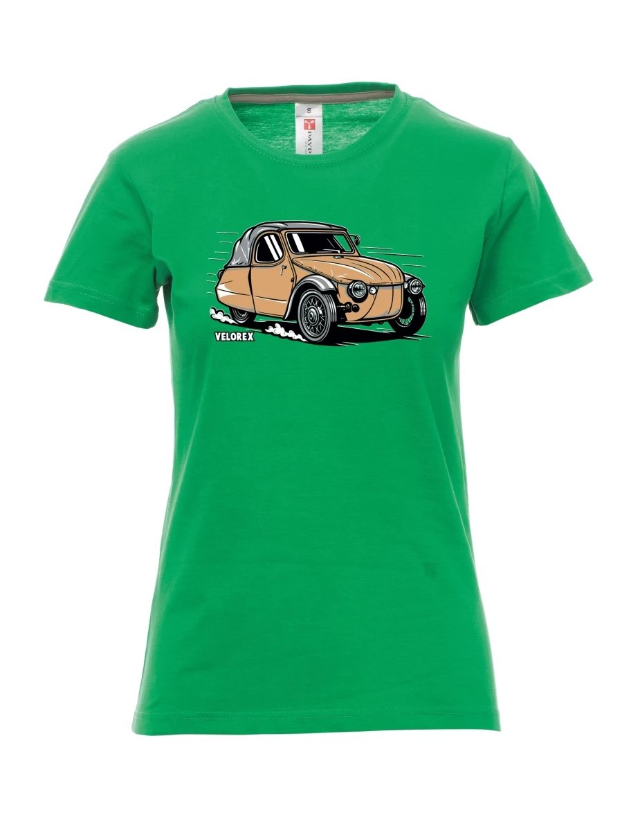 Green women´s T-shirt Car Velorex