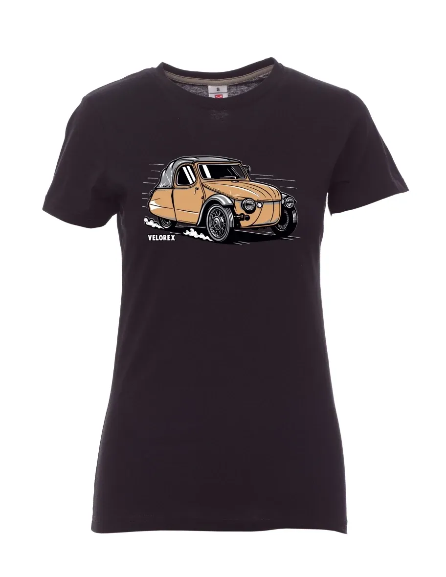 White women´s T-shirt Car Velorex